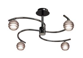 Sphere Black Chrome Ceiling Lights Mantra Semi Flush Fittings
